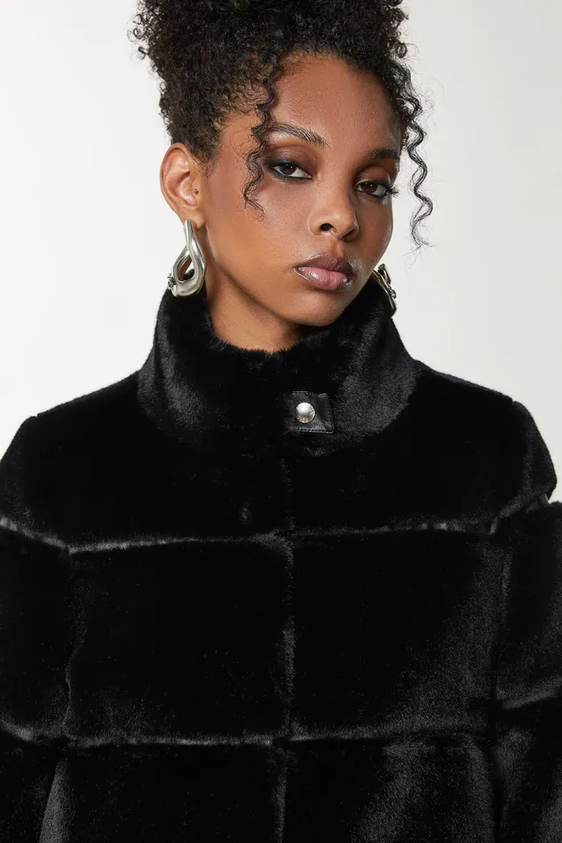 Patrizia Pepe Black Long Soft Jacket Nero Apparel Coats