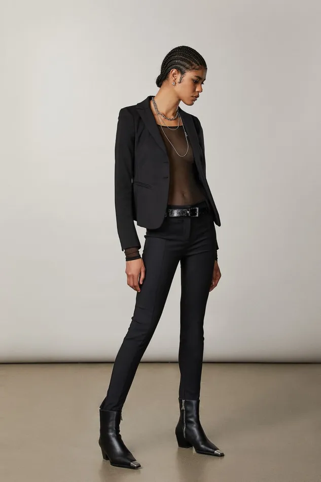 Patrizia Pepe Black Slim Pants Nero Apparel Slim and Skinny
