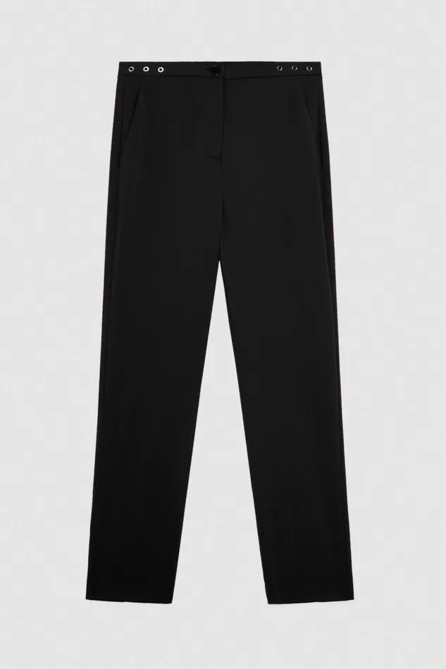 Patrizia Pepe Essential Crepe Cigarette Pants Black Nero Apparel Cigarette