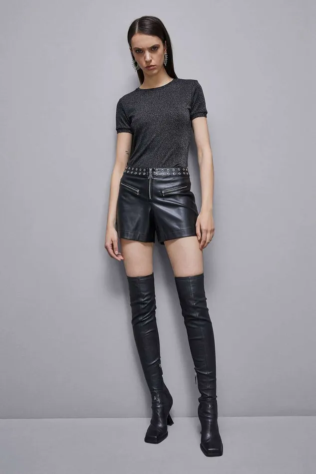 Patrizia Pepe Essential Shortsleeved Sweater Black Nerolurex Apparel Sweaters