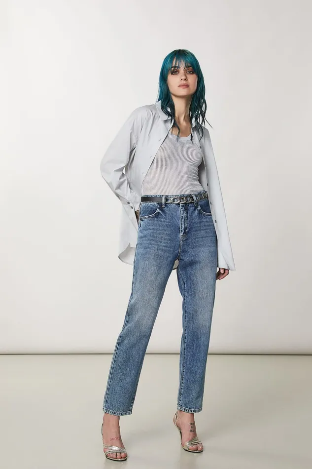 Patrizia Pepe Grey Ecosustainable Jeans Vintage Wash Apparel Jeans