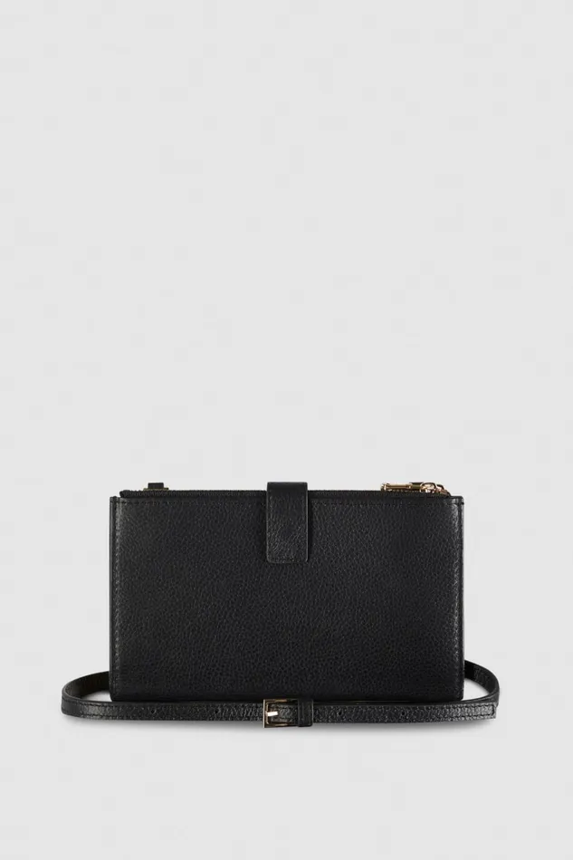 Patrizia Pepe Leather Wallet With Double Zipper Black Nero Accessories