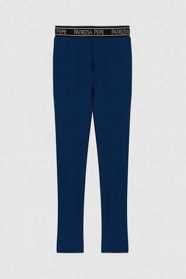 Patrizia Pepe Leggings In Technical Stretch Jersey Light Blue Blue Malibu Apparel Slim and Skinny