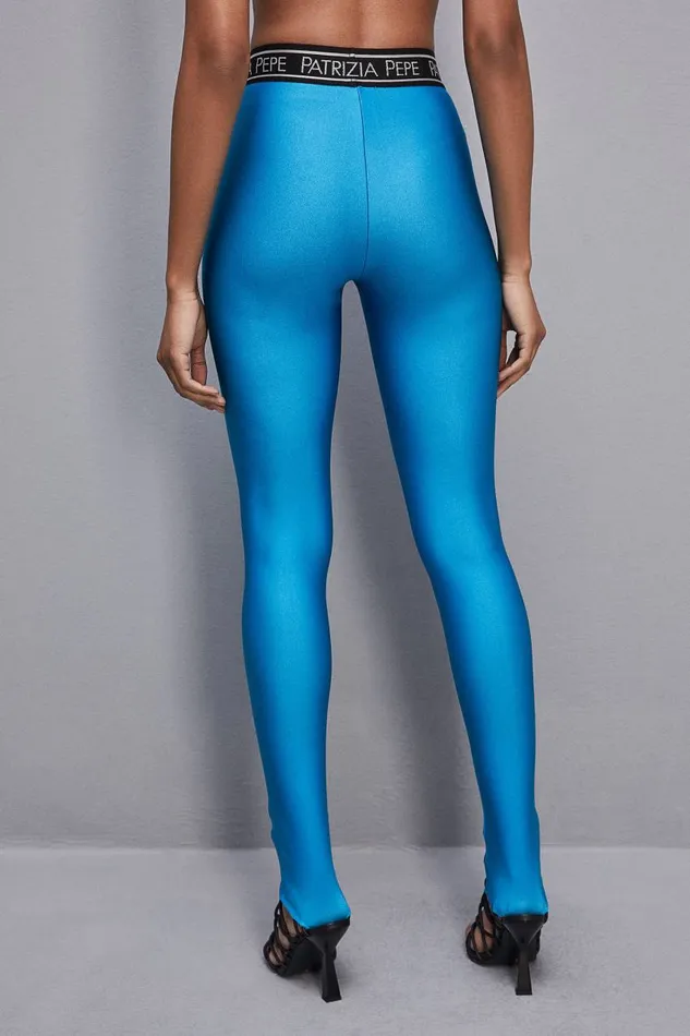 Patrizia Pepe Leggings In Technical Stretch Jersey Light Blue Summer Tourquoise Apparel Slim and Skinny