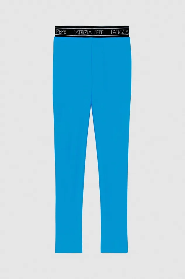 Patrizia Pepe Leggings In Technical Stretch Jersey Light Blue Summer Tourquoise Apparel Slim and Skinny