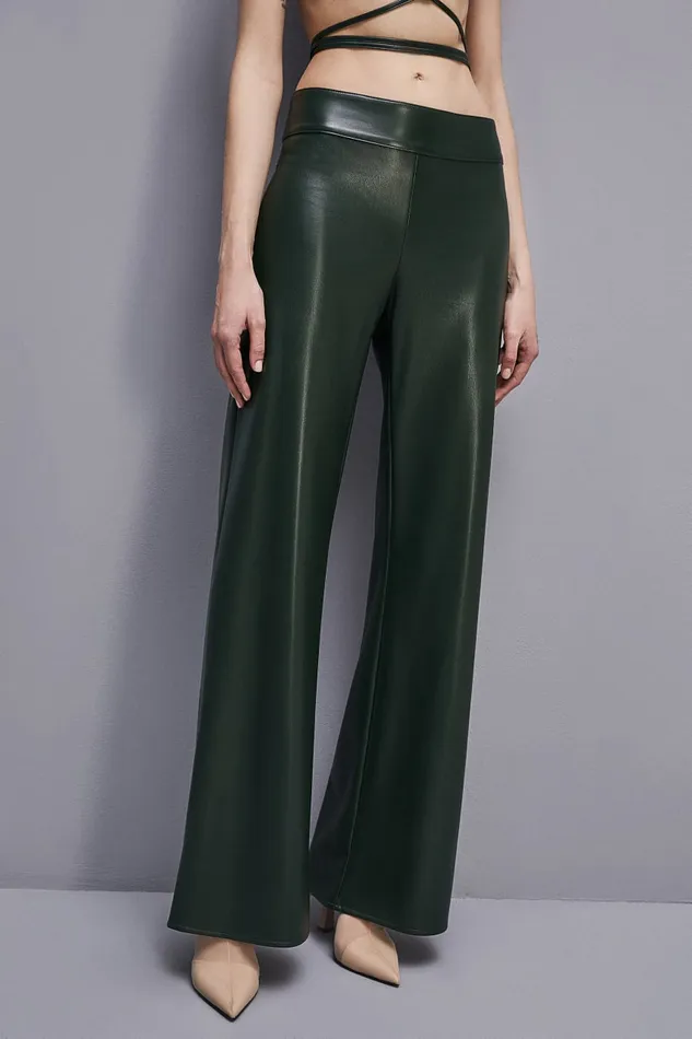 Patrizia Pepe Lowwaisted Palazzo Fit Pants Green Tuscany Green Apparel Palazzo