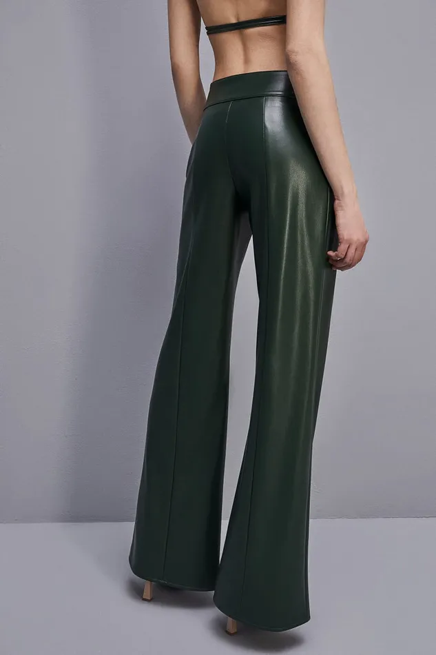 Patrizia Pepe Lowwaisted Palazzo Fit Pants Green Tuscany Green Apparel Palazzo
