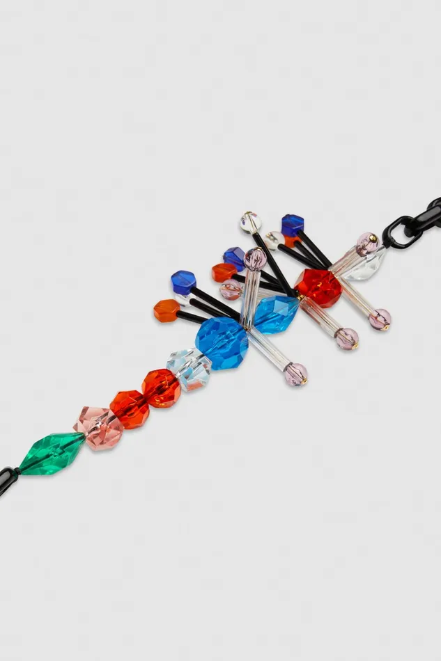 Patrizia Pepe Necklace With Techno Pop Fly Appliqu Black Multicolor Accessories