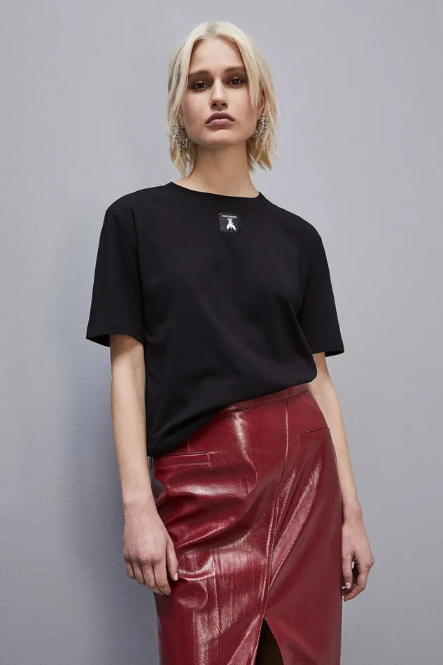 Patrizia Pepe Organic Cotton Tshirt Black Nero Apparel TShirts
