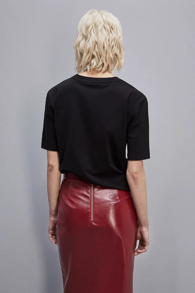 Patrizia Pepe Organic Cotton Tshirt Black Nero Apparel TShirts