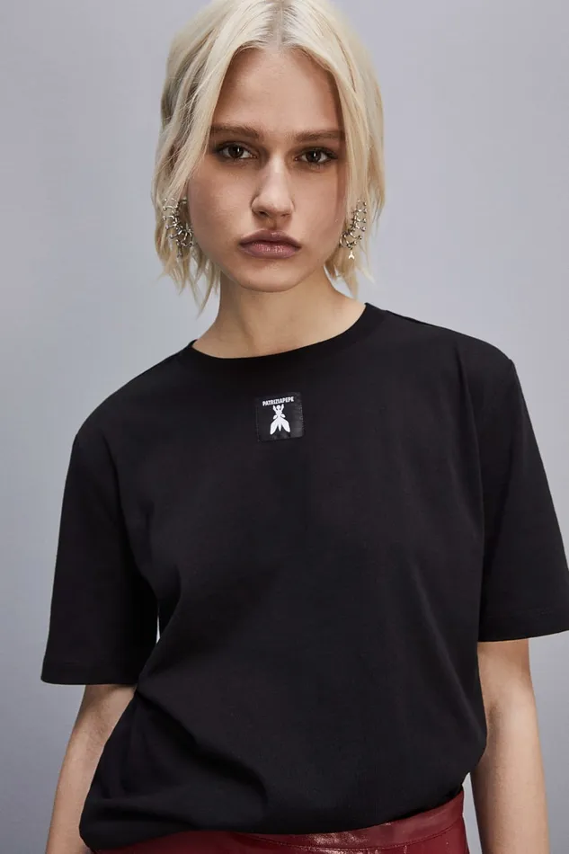 Patrizia Pepe Organic Cotton Tshirt Black Nero Apparel TShirts