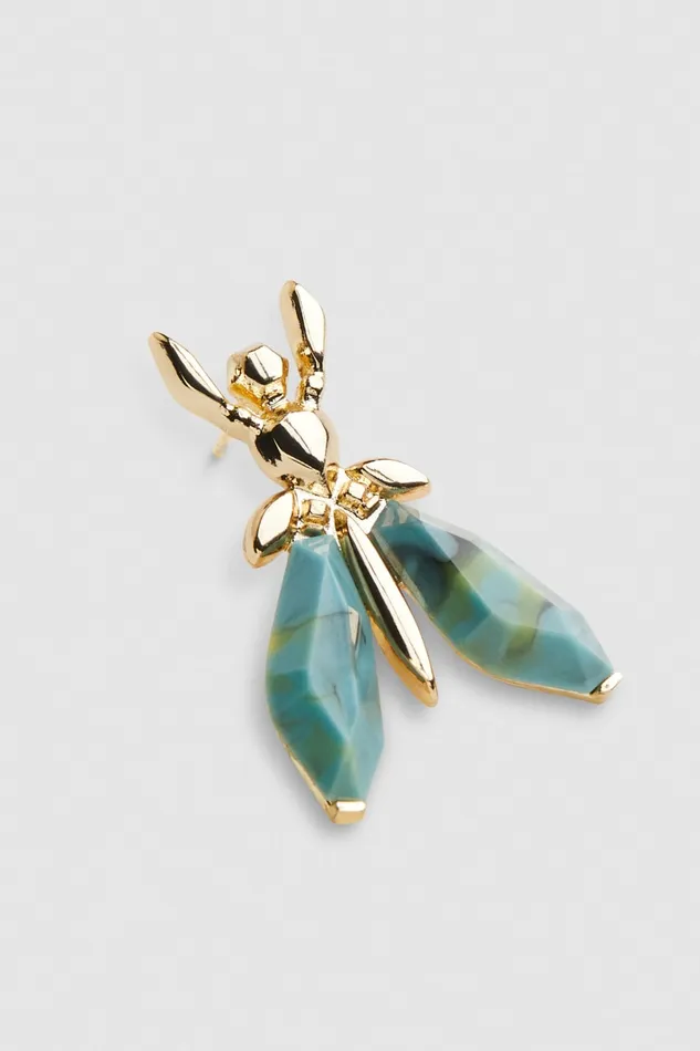 Patrizia Pepe Precious Fly Earrings With Stones Green Shaded Tuscany Green Accessories
