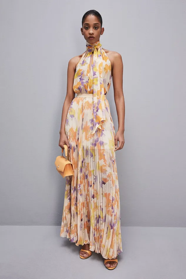 Patrizia Pepe Sleeveless Top Shirt In Viscose Crepon Orangesorbetflower Apparel Blouses Patrizia Pepe Sleeveless Top Shirt In Viscose Crepon Orangesorbetflower Apparel Blouses