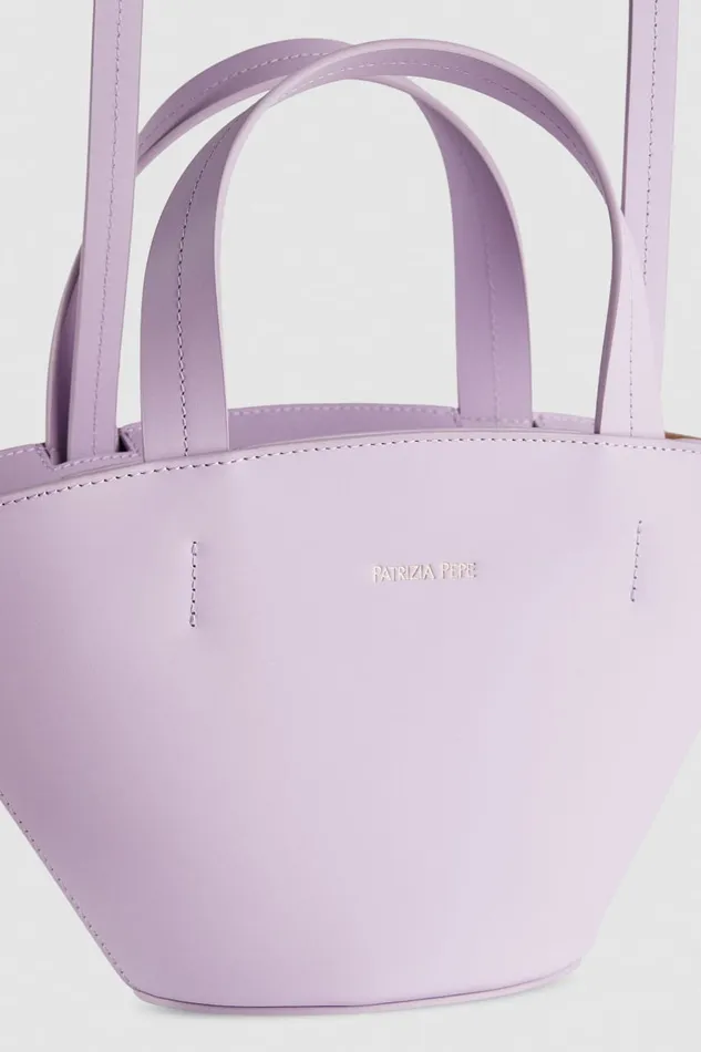 Patrizia Pepe Small Minimal City Purple Lilac Bloom Bags Shoppers