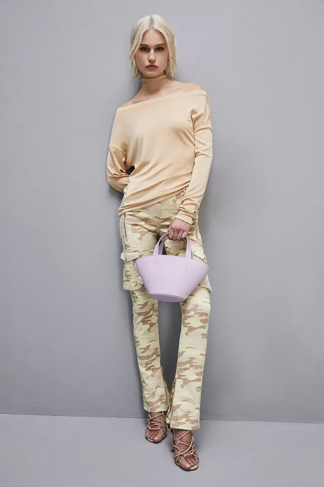 Patrizia Pepe Small Minimal City Purple Lilac Bloom Bags Shoppers