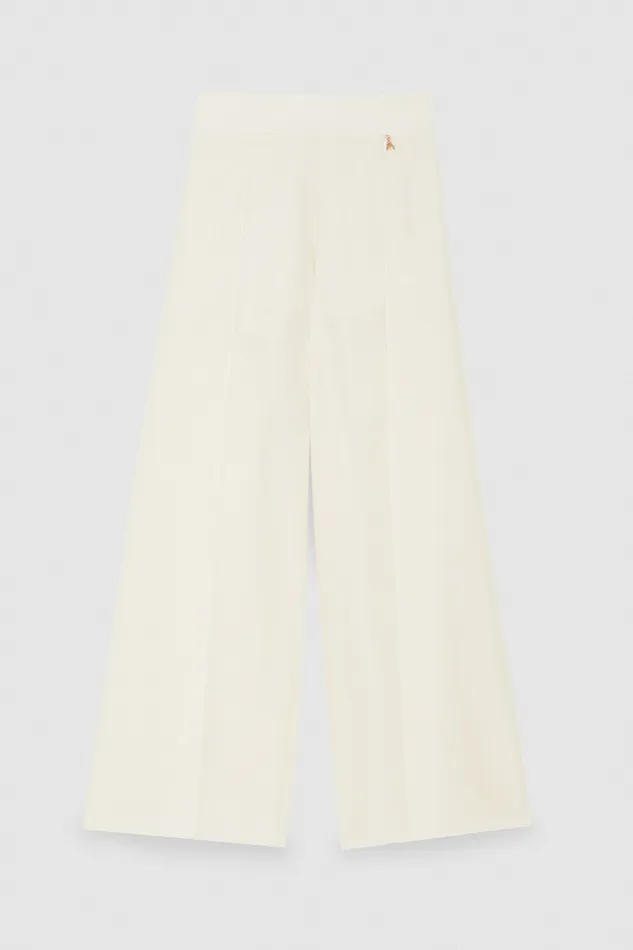 Patrizia Pepe Smock Stitch Palazzo Pants White Raw White Apparel Palazzo