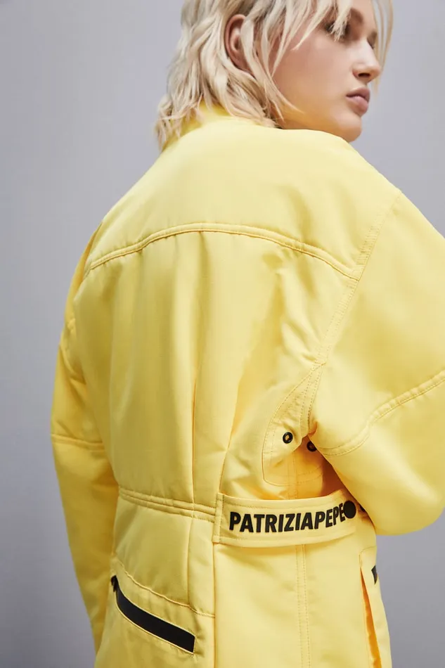 Patrizia Pepe Technical Nylon Over Jacket Yellow Dynamic Yellow Apparel Jackets