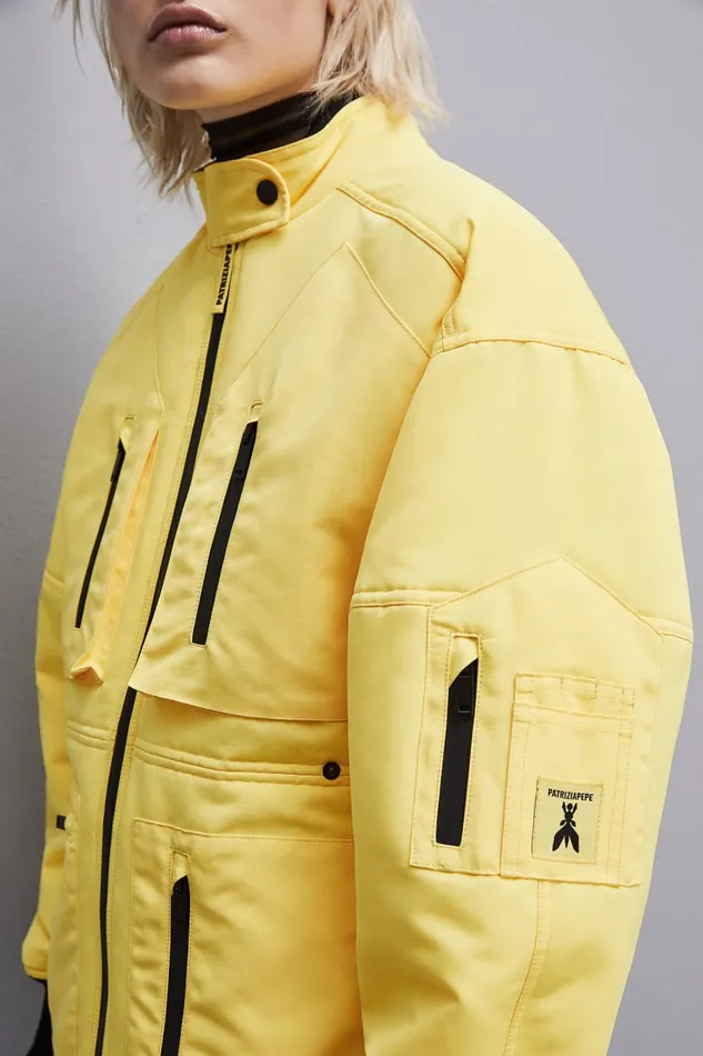 Patrizia Pepe Technical Nylon Over Jacket Yellow Dynamic Yellow Apparel Jackets
