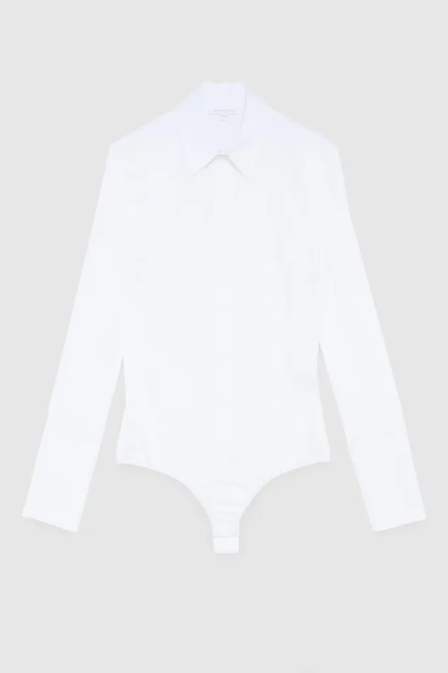 Patrizia Pepe White Shirt Bodysuit Bianco Ottico Apparel Shirts