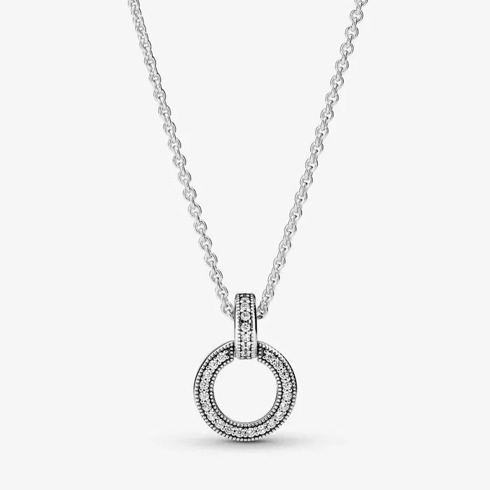 Pendant Necklaces Women Pandora Double Circle Pendant and Necklace