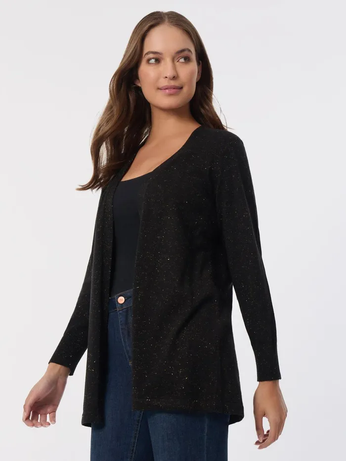 Petite Open Front Sparkle Cardigan Women Jones New York Petite Sweaters and Cardigans Petite Open Front Sparkle Cardigan Women Jones New York Petite Sweaters and Cardigans