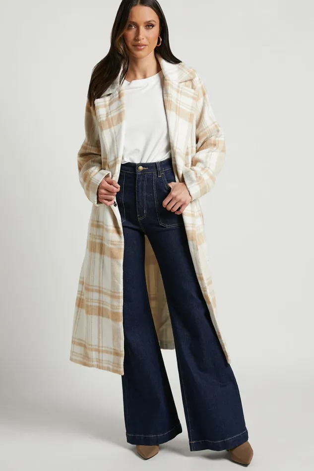 Phagie Coat 8211 Wrap Coat In Cream Women Showpo Jackets and Coats