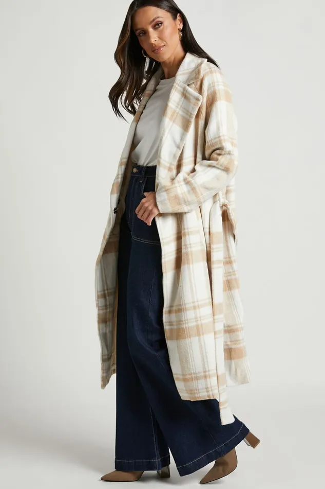 Phagie Coat 8211 Wrap Coat In Cream Women Showpo Jackets and Coats