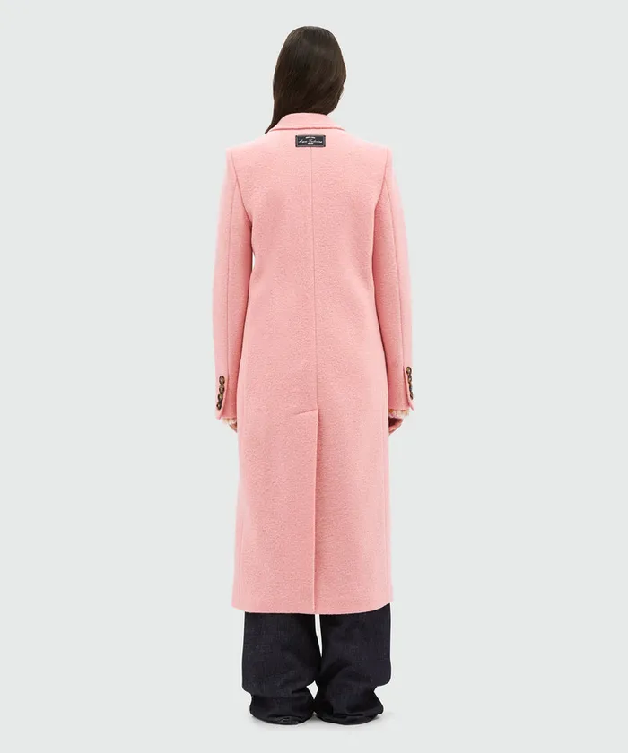 Pink Tailored SingleBreasted Coat In Wool Women MSGM Jackets And Coats