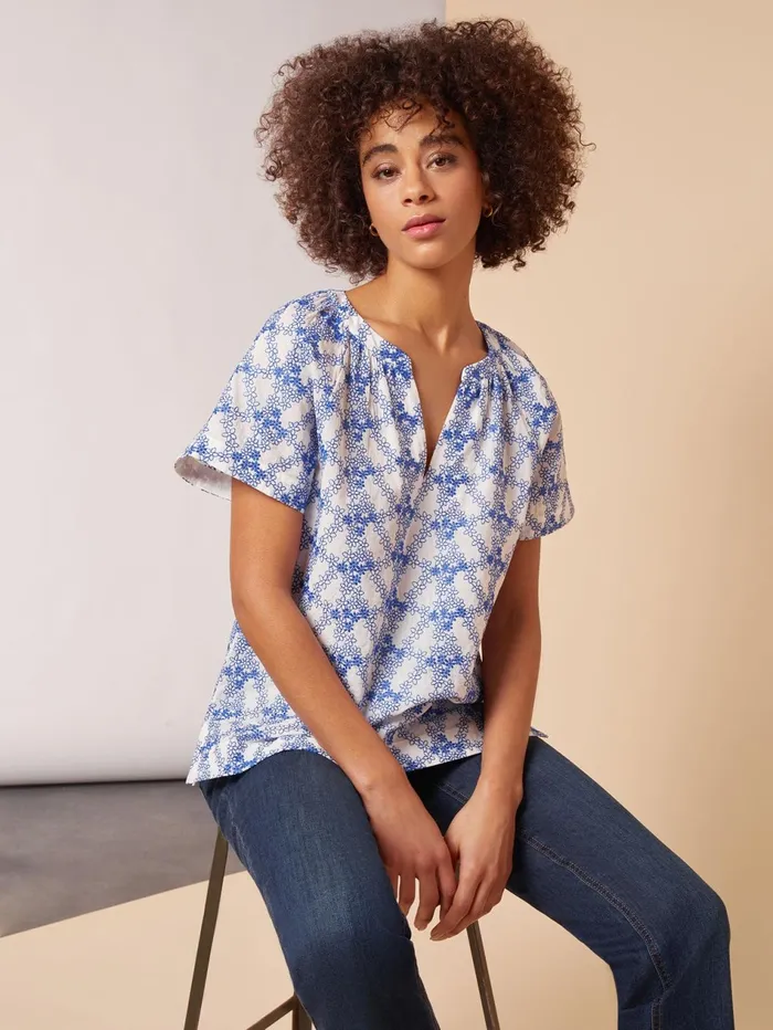 Plus Size Popover Floral Embroidery Short Sleeve Blouse Women Jones New York Plus Tops Plus Size Popover Floral Embroidery Short Sleeve Blouse Women Jones New York Plus Tops