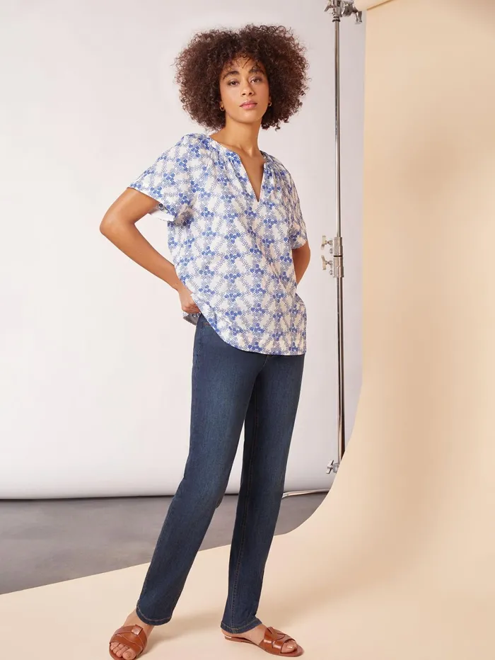 Plus Size Popover Floral Embroidery Short Sleeve Blouse Women Jones New York Plus Tops Plus Size Popover Floral Embroidery Short Sleeve Blouse Women Jones New York Plus Tops