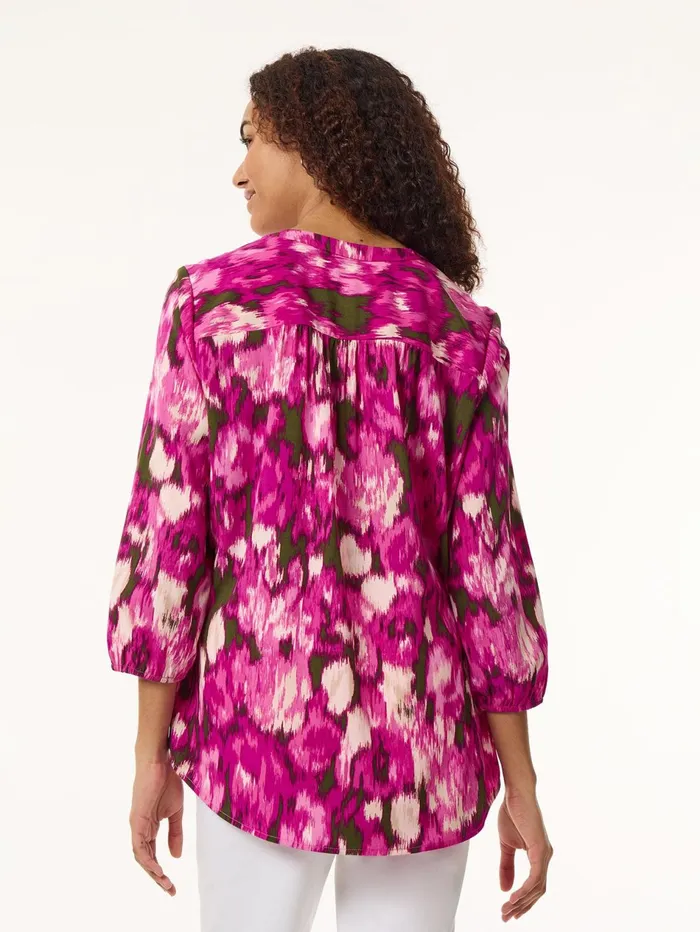 Plus Size Printed VNeck Pleated Kelly Blouse Crepe De Chine Women Jones New York Plus Tops Plus Size Printed VNeck Pleated Kelly Blouse Crepe De Chine Women Jones New York Plus Tops