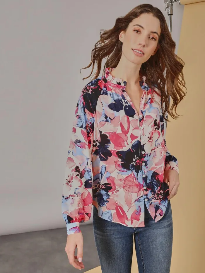 Plus Size Ruffle Neck Puff Sleeve Peasant Blouse Women Jones New York Plus Tops Plus Size Ruffle Neck Puff Sleeve Peasant Blouse Women Jones New York Plus Tops