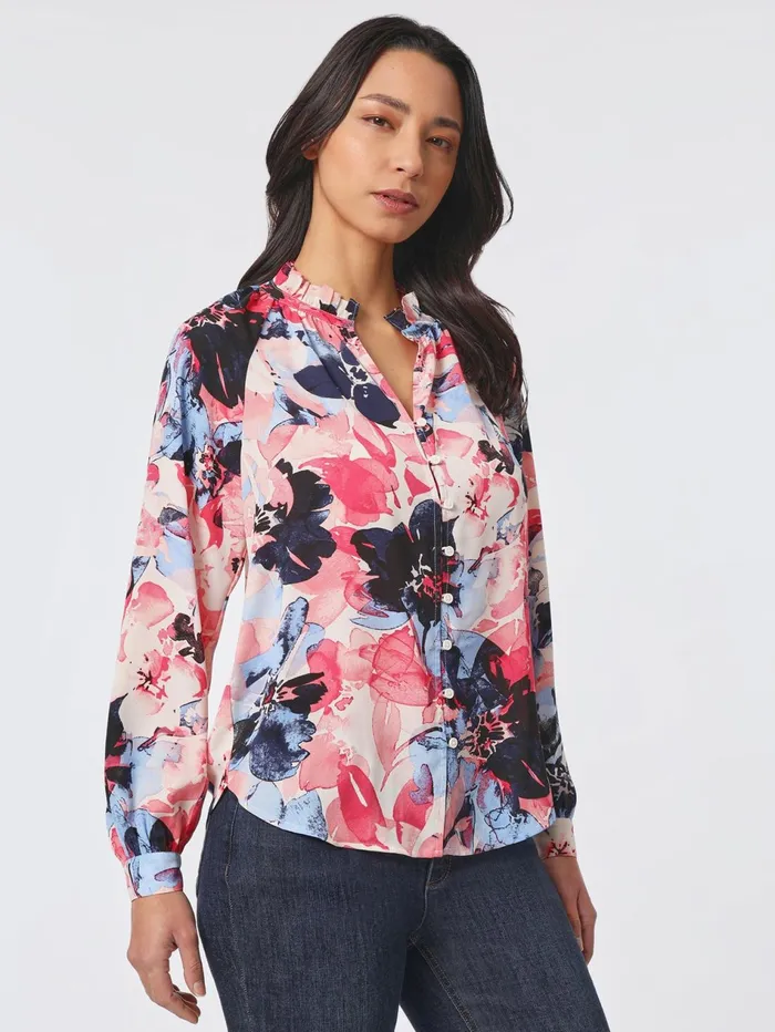 Plus Size Ruffle Neck Puff Sleeve Peasant Blouse Women Jones New York Plus Tops Plus Size Ruffle Neck Puff Sleeve Peasant Blouse Women Jones New York Plus Tops