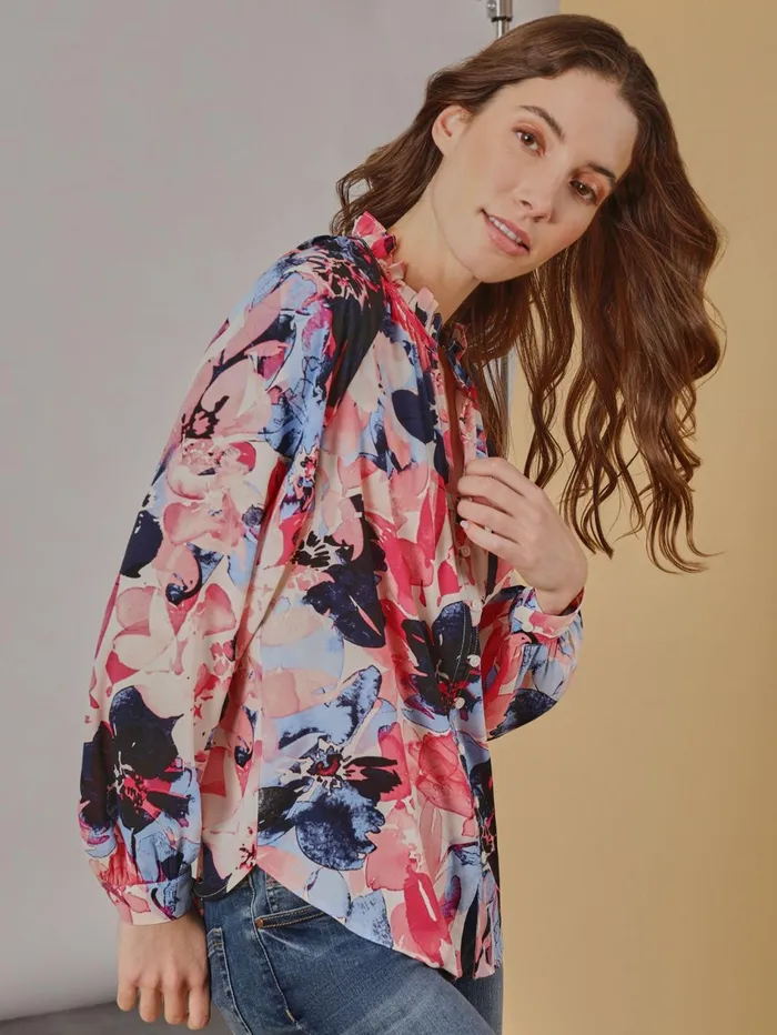 Plus Size Ruffle Neck Puff Sleeve Peasant Blouse Women Jones New York Plus Tops Plus Size Ruffle Neck Puff Sleeve Peasant Blouse Women Jones New York Plus Tops
