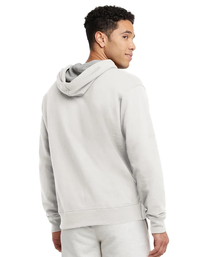 Powerblend Hoodie C Logo White Men Champion Hoodies and Sweatshirts