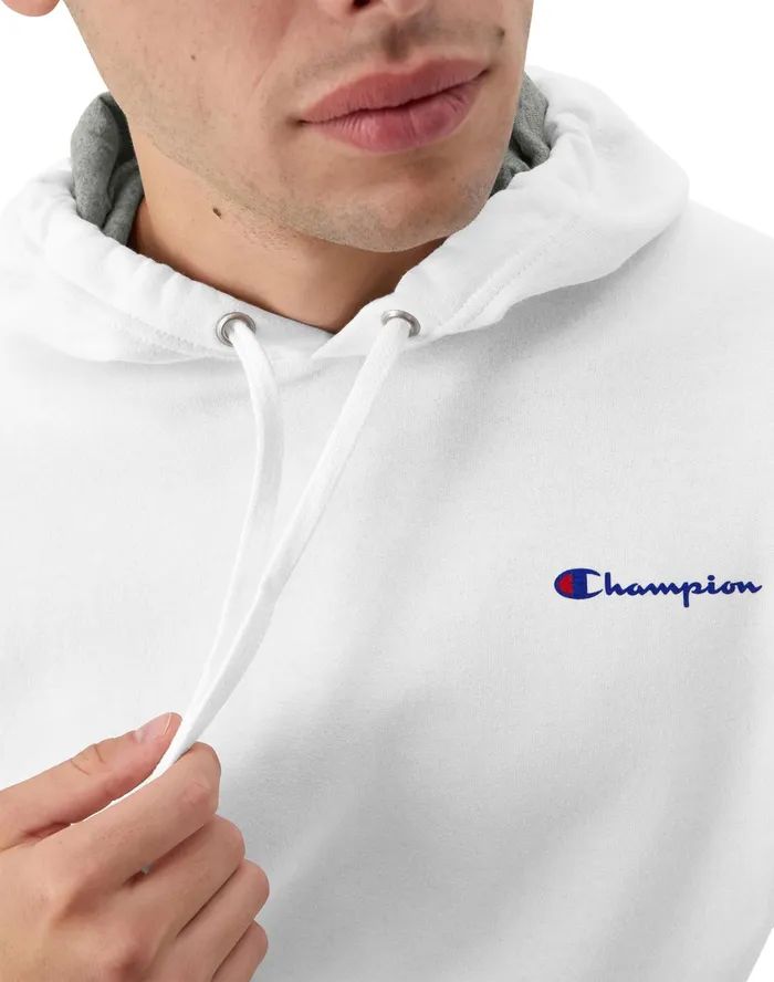 Powerblend Hoodie Classic Script Logo White Men Champion Hoodies and Sweatshirts