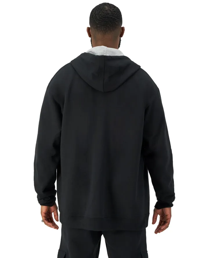 Powerblend Hoodie Zip Up C Logo Big and Tall Black Men Champion Hoodies and Sweatshirts