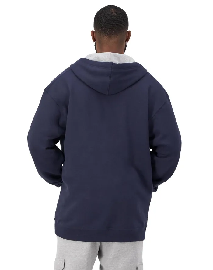 Powerblend Hoodie Zip Up C Logo Big and Tall Navy Men Champion Hoodies and Sweatshirts
