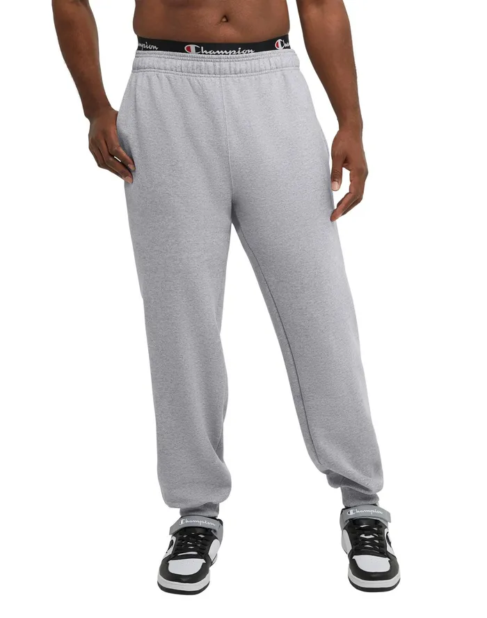 Powerblend Joggers C Logo Big and Tall Oxford Grey Men Champion Pants and Joggers