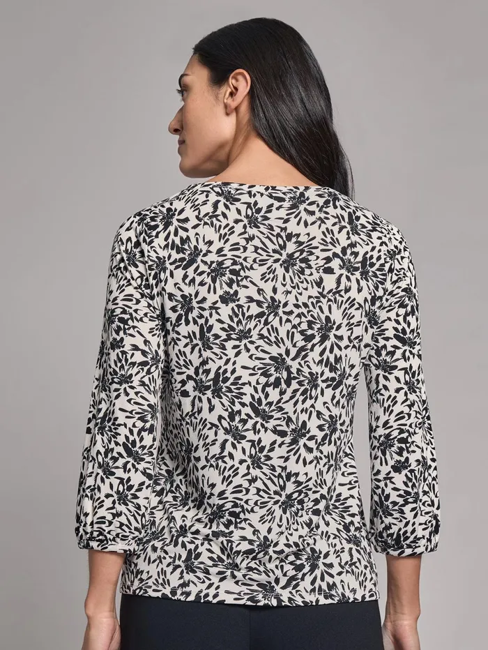 Puff Sleeve Printed Moss Crepe Top Women Jones New York Tops and Blouses Puff Sleeve Printed Moss Crepe Top Women Jones New York Tops and Blouses