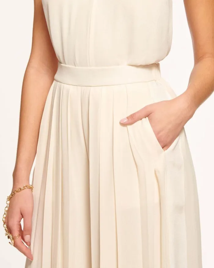 Ramy Brook Bottoms Women Hal Pleated Wide Leg Pant Light Sandstone