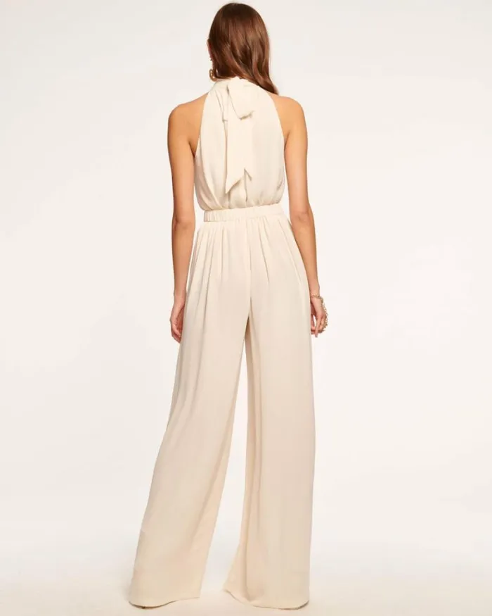 Ramy Brook Bottoms Women Hal Pleated Wide Leg Pant Light Sandstone
