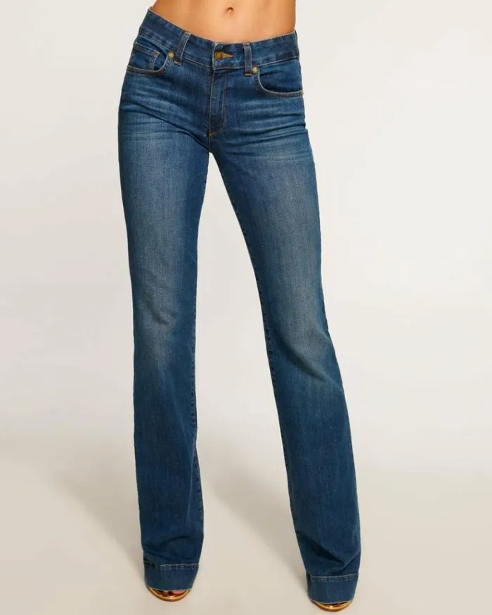Ramy Brook Denim Women Kyle Low Rise Flare Medium Wash