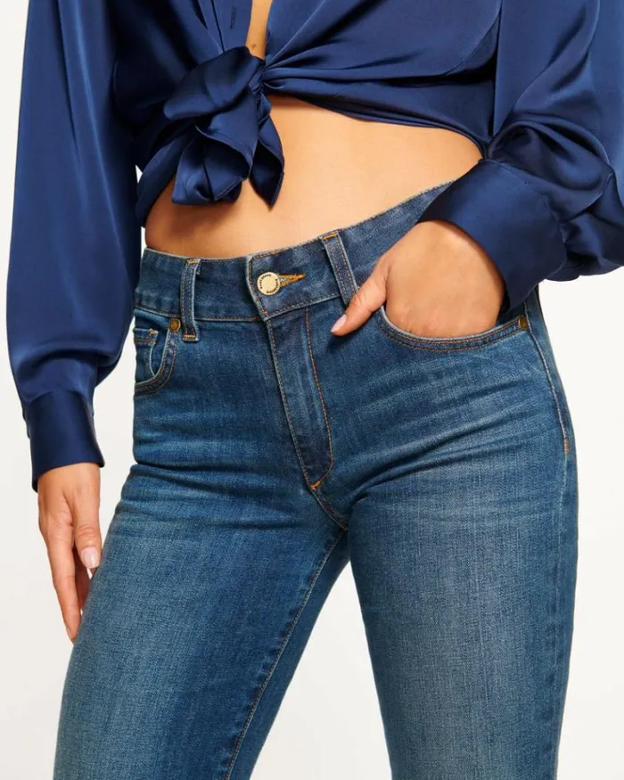 Ramy Brook Denim Women Kyle Low Rise Flare Medium Wash