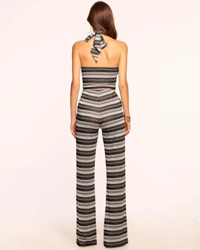 Ramy Brook Jumpsuits Women Chandler Knit Halter Jumpsuit Neutral Geo