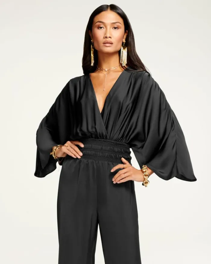 Ramy Brook Jumpsuits Women Cheri Wide Leg Jumpsuit Black
