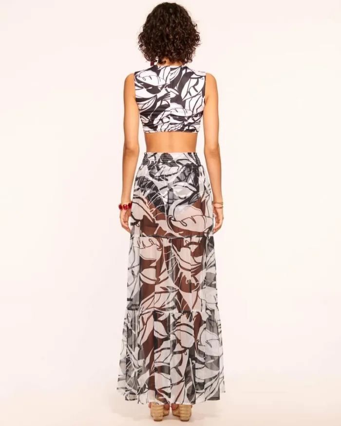 Ramy Brook Swim and Coverups Women Cecelia Coverup Maxi Skirt Black Palm