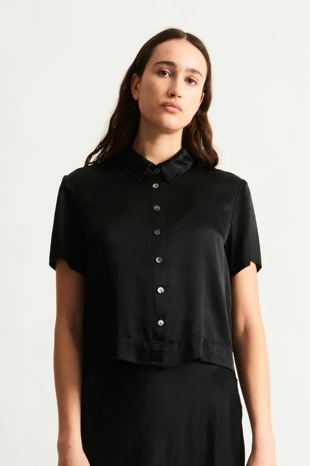 Raquel Allegra Black Calista Blouse Women Tops