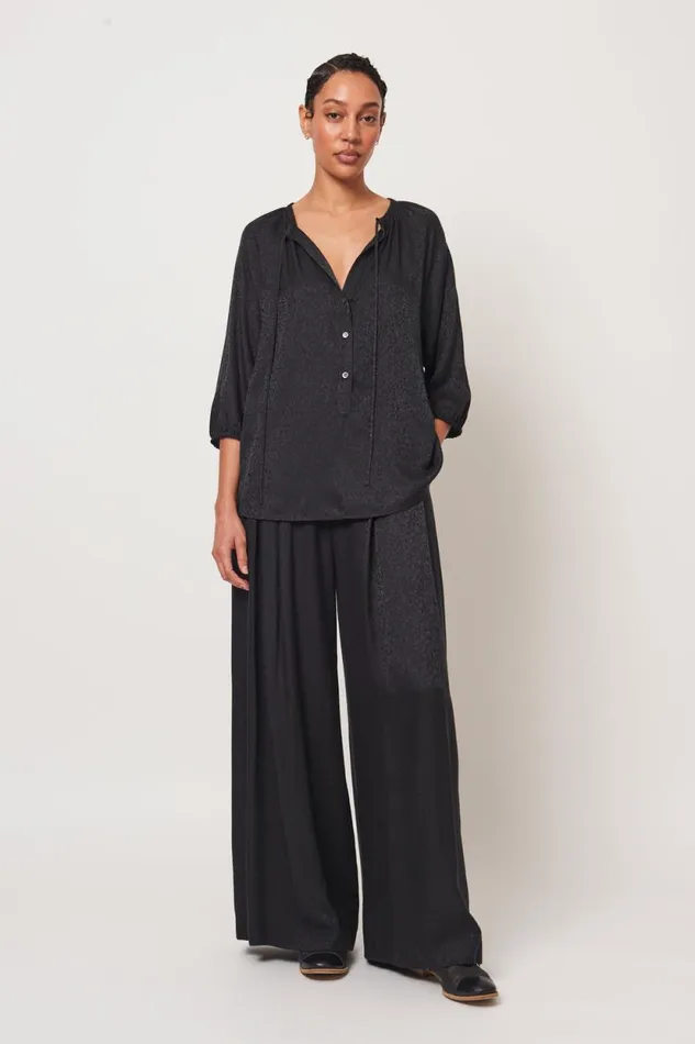 Raquel Allegra Black Poet Top Women Tops
