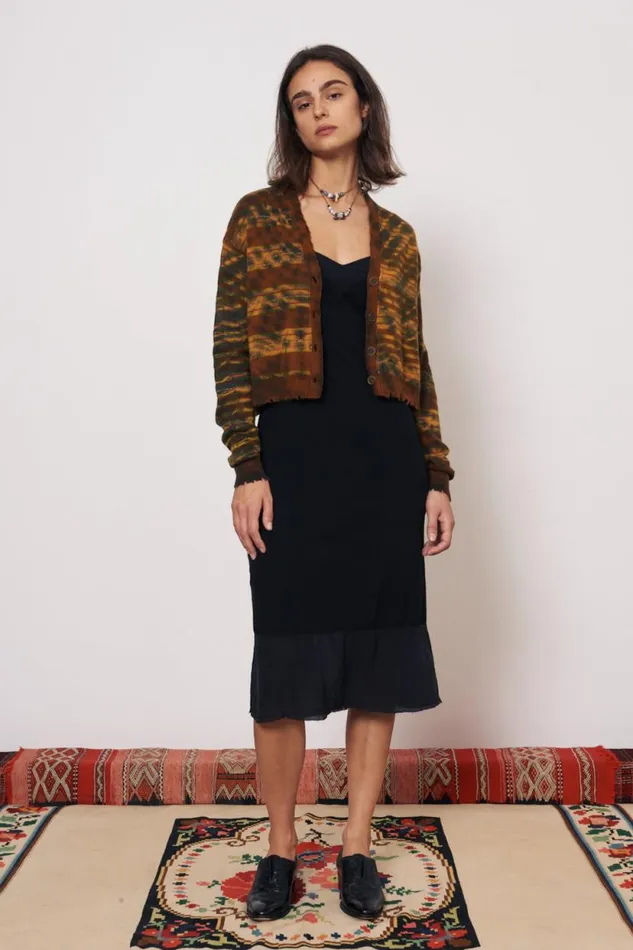 Raquel Allegra Cashmere Green Nairobi Cardigan Women Sweaters and Knits